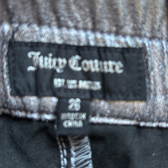 NWT Juicy Couture Easy Skinny Drawstring Metallic Pants Joggers 26 - Picture 3 of 4